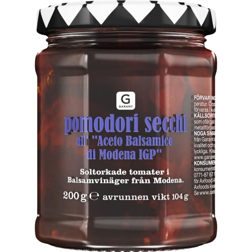 Garant Pomodori Secchi Soltork Tomat i Balsamvinäger