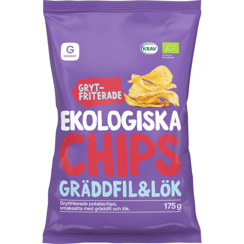 Gräddfil Lök Grytfriterad Chips Ekologiska