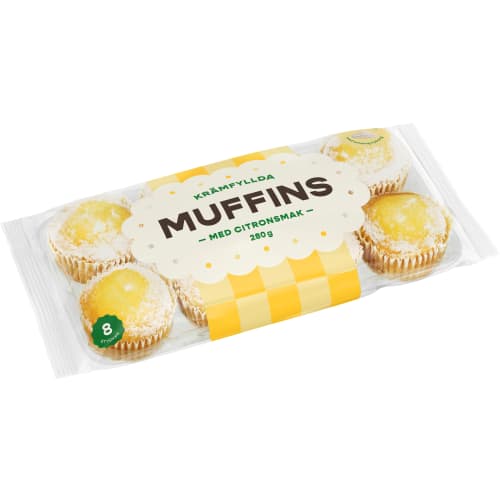 Citronsmak Krämfyllda Muffins 8p