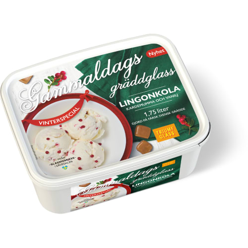 Lingonkola Gammaldag Gräddglass Glass