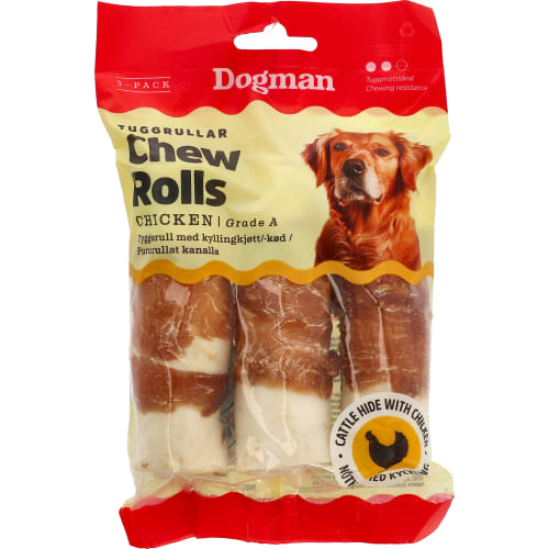 Chew Rolls Chicken Small Hundgodis 3-pack