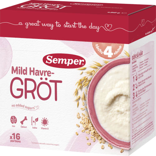 Havregröt Mild & Naturell Från 4 Månader