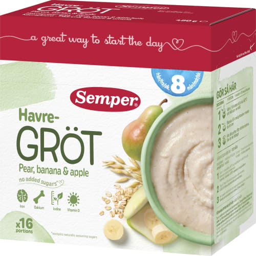 Havregröt Päron & Banan Från 8 Månader
