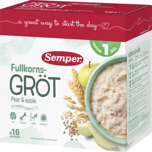 Fullkornsgröt med Frukt Från 12 Månader