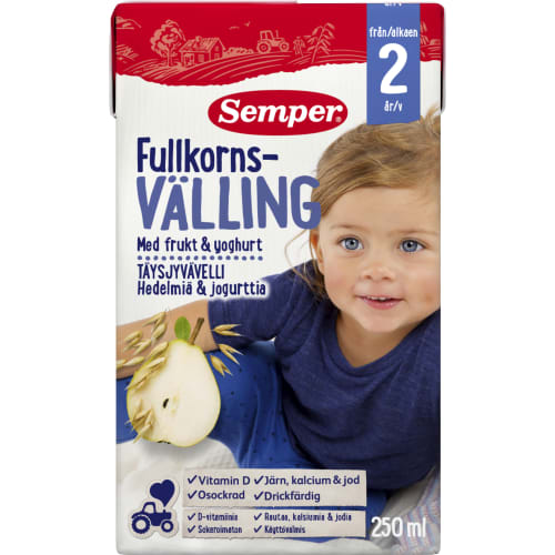 Välling Fullkorn Frukt Yogh Från 2 År 250ml Semper