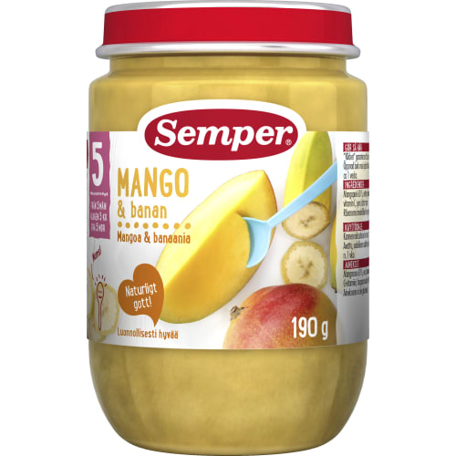 Mango & Banan Puré Från 5 Månader