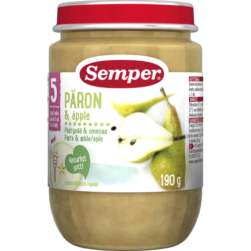 Päron & Äpple Puré Från 5 Månader