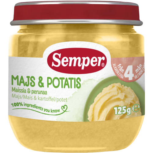 Majs & Potatis Puré Från 4 Månader
