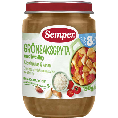 Grönsaksgryta Kyckling & Vitlök Från 8 Månader