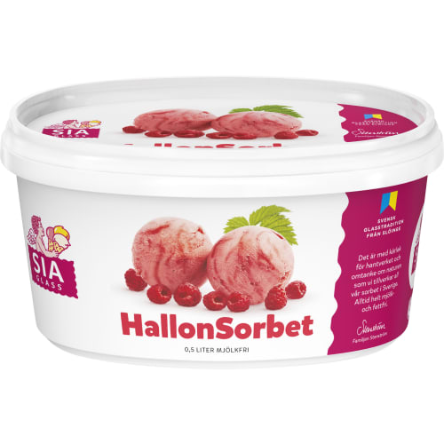 Hallonsorbet