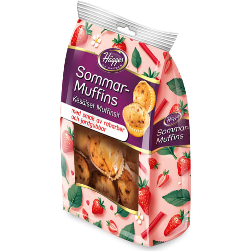 Sommarmuffins Rabarber Jordgubbar