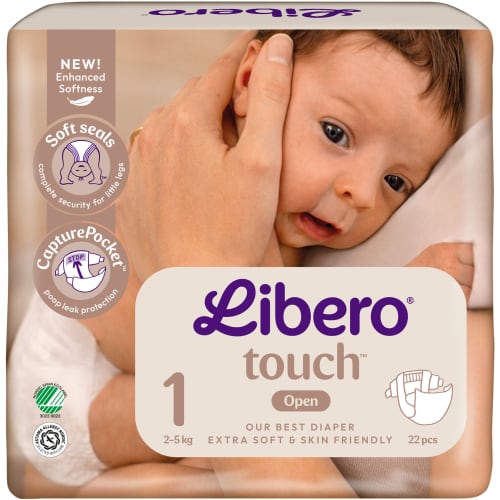 Touch 1 2-5kg Öppna Blöjor