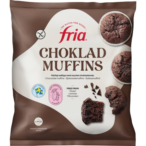 Chokladmuffins Glutenfria Frysta/4-pack