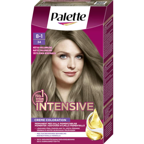 Palette 8-1 Mättad Mellanblond Permanent Hårfärg