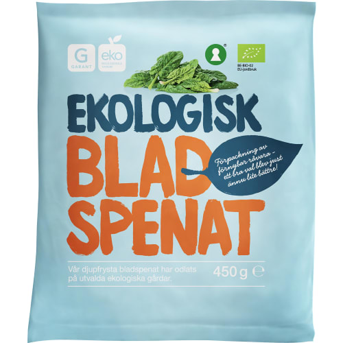 Bladspenat Ekologisk Fryst