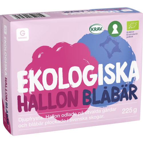 Hallon Blåbär Bärmix Ekologiska Frysta