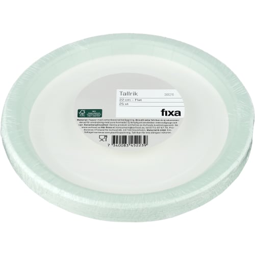Tallrik 22cm Flat med Dekor