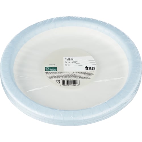 Tallrik 26cm Flat med Dekor