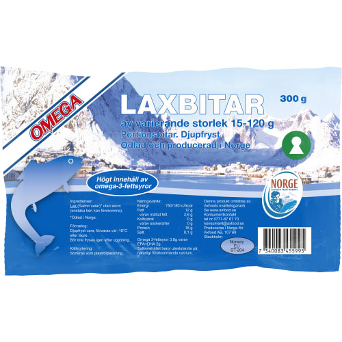 Laxbitar Fryst