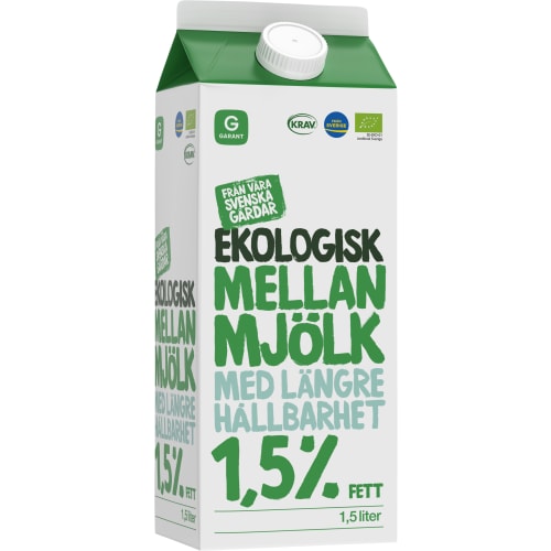 Mellanmjölk Längre Hållbarhet Ekologisk 1,5%