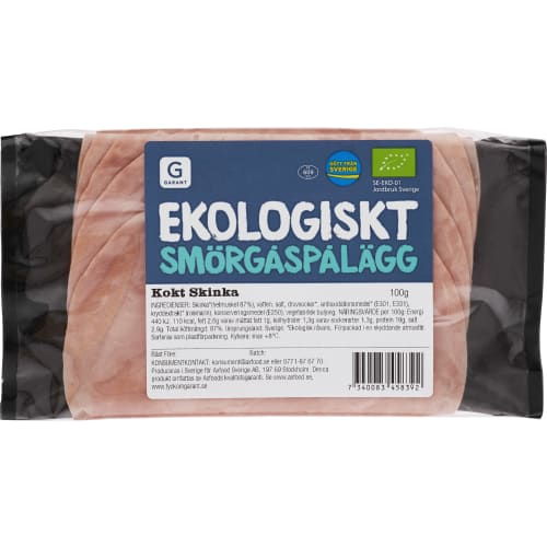 Kokt Skinka Ekologiskt Skivad Smörgåspålägg