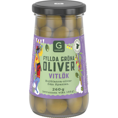 Gröna Oliver med Vitlök