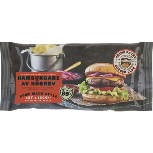 Hamburgare Högrev 99% Frysta