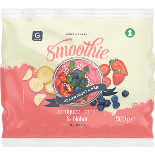 Garant Smoothie Jordgubb Banan Blåbär Fryst