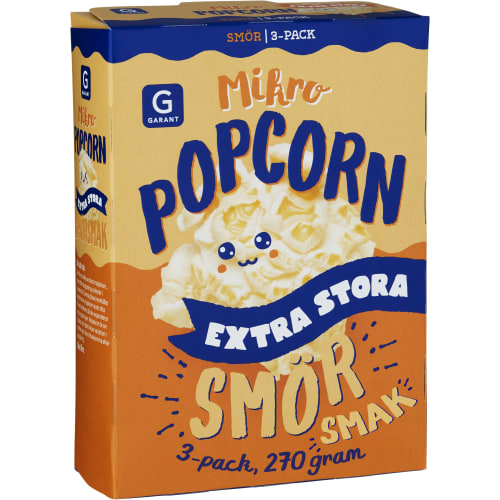 Mikropopcorn Extra Stora Smör 3-pack
