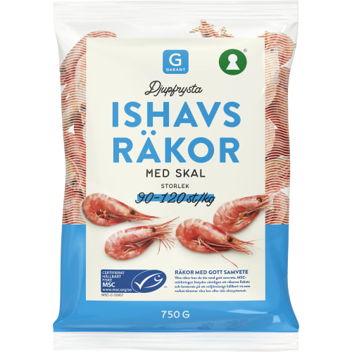 Ishavsräkor med Skal 90/120 Frysta