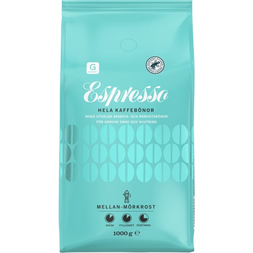 Espresso Mellan-mörkrost Hela Bönor