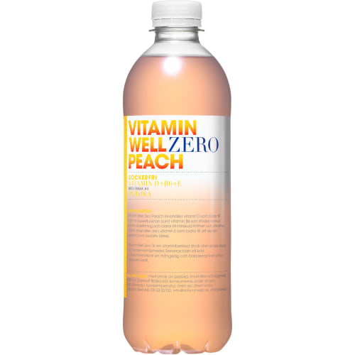 Vitamin Well Zero Peach Funktionsdryck, Pet