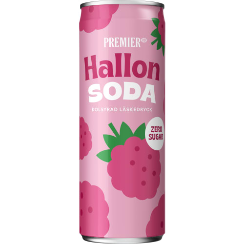 Hallonsoda Zero Läsk,burk