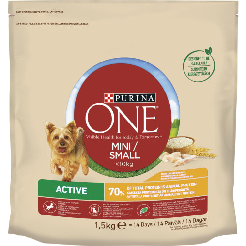 Mini Small Kyckling Ris Active Torrfoder Hund