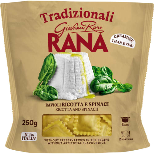 Ravioli Ricotta E Spinaci Färsk Pasta
