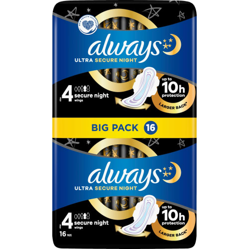 Secure Night Big Pack Size 4 Nattbinda