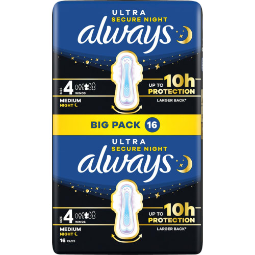 Always Secure Night Big Pack Size 4 Nattbinda
