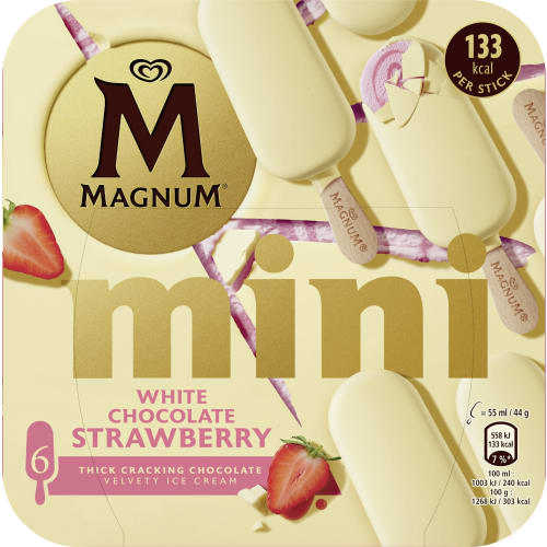 Strawberry White Mini Glasspinnar